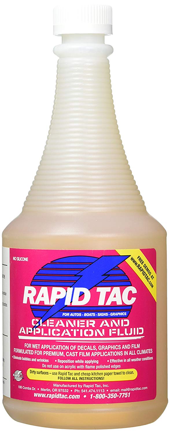 Rapid Tac II Application Fluid for Vinyl Wraps Decals Stickers 1 Gallon